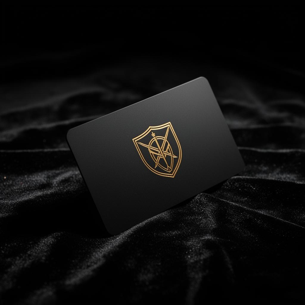 Volaré black metal private aviation membership card on dark velvet